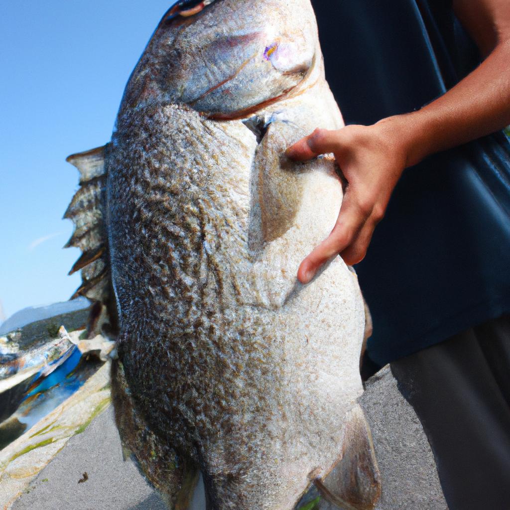 Person holding a large fish