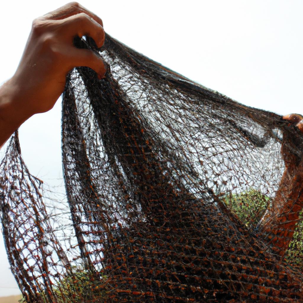 Person holding a fishing net