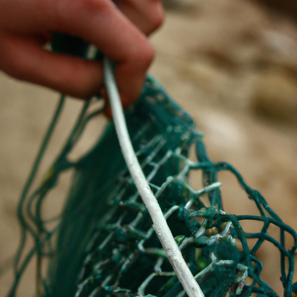 Person holding a sustainable fishing net